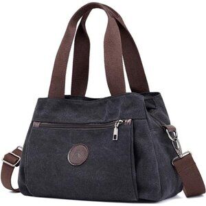 Hobo Handbags Canvas Crossbody Bag for Women, Multi Compartment Tote Purse Bags